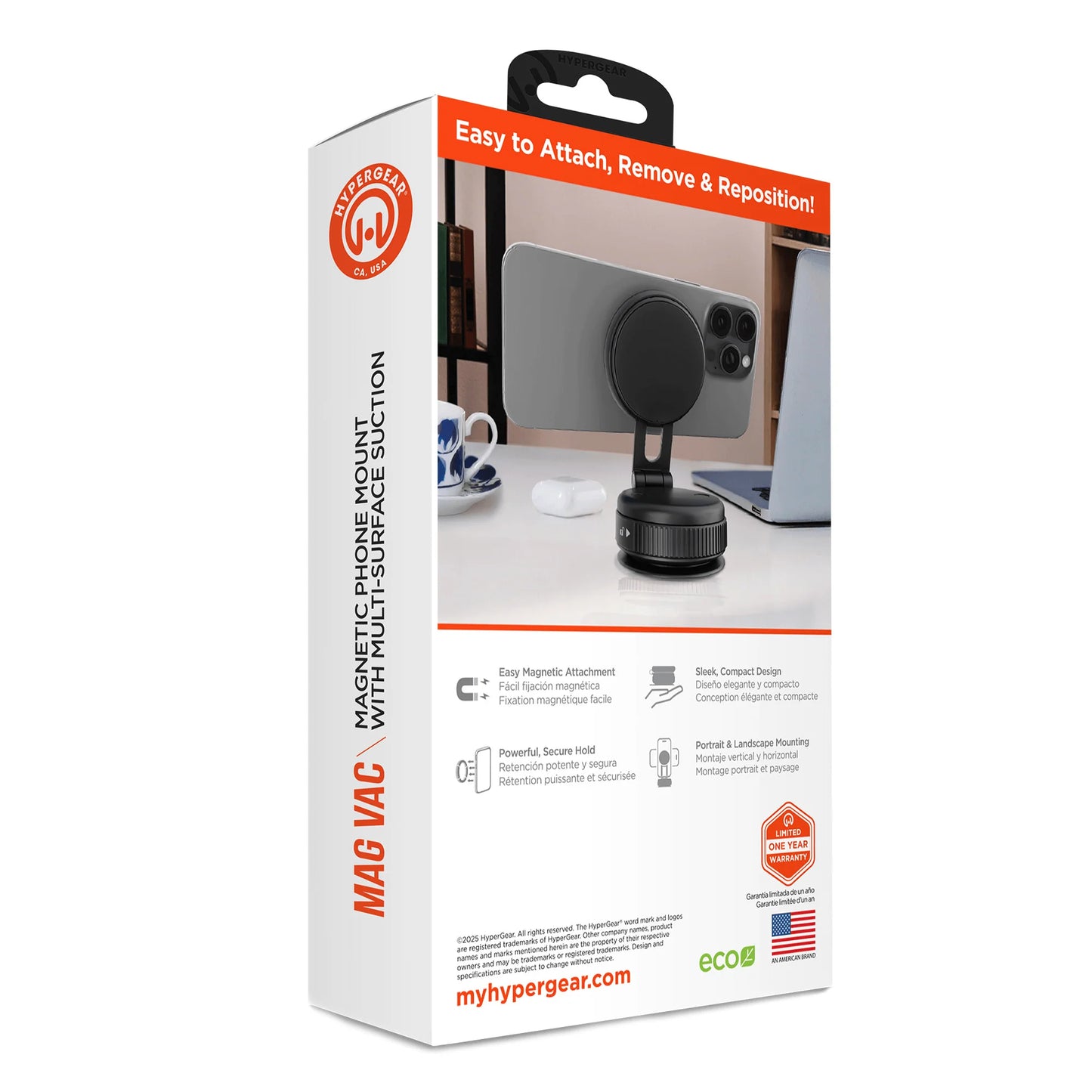 Hypergear Mag Vac Magnetic Phone Mount with Vacuum Suction Cup Base