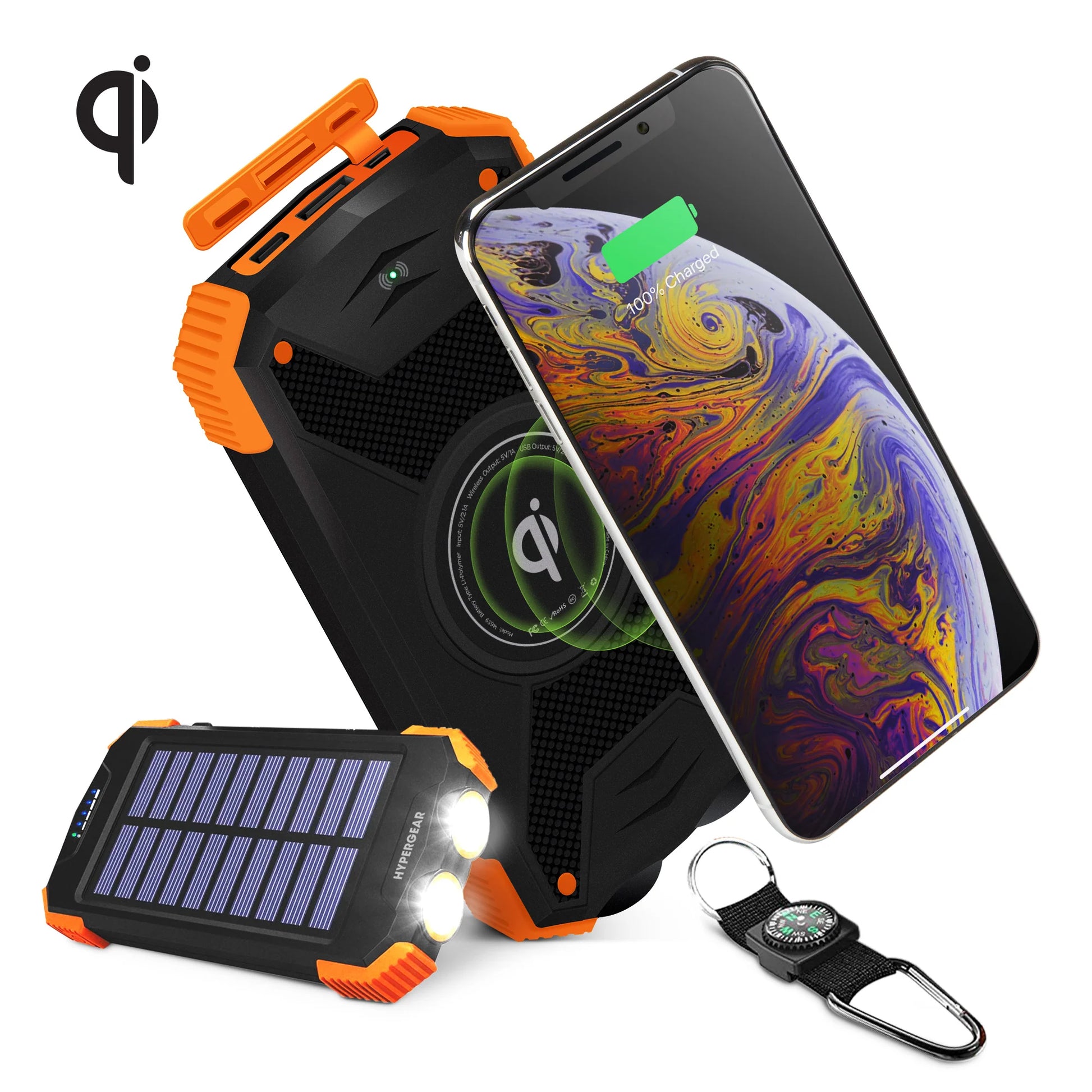 Hypergear Solar 10000Mah Wireless Power Bank Black (14659-HYP)