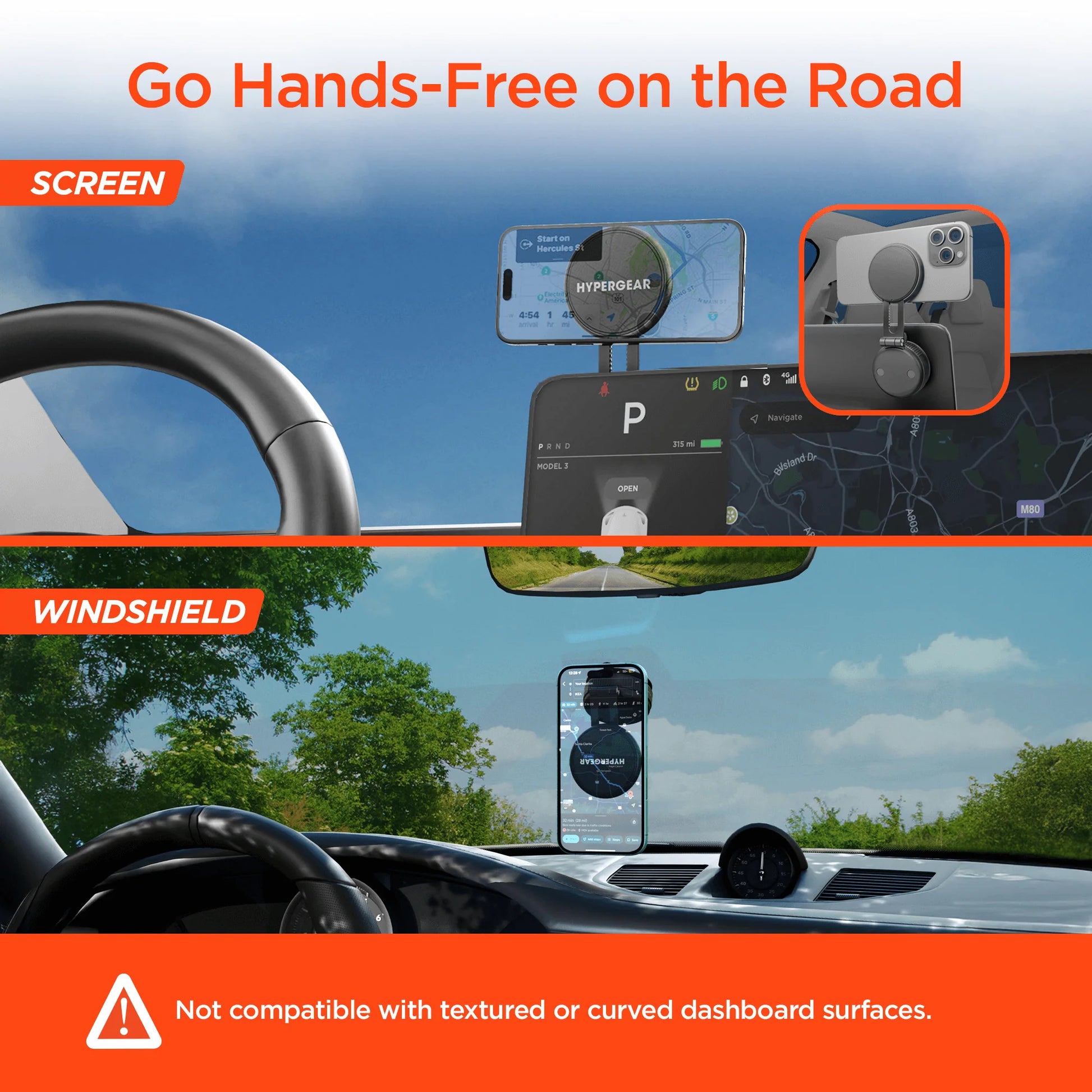 Hypergear Mag Vac Magnetic Phone Mount with Vacuum Suction Cup Base