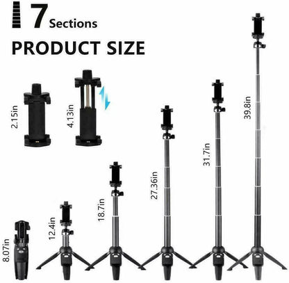 Selfie Stick Tripod 40" Bluetooth Remote Portable for Iphone and Android Phones